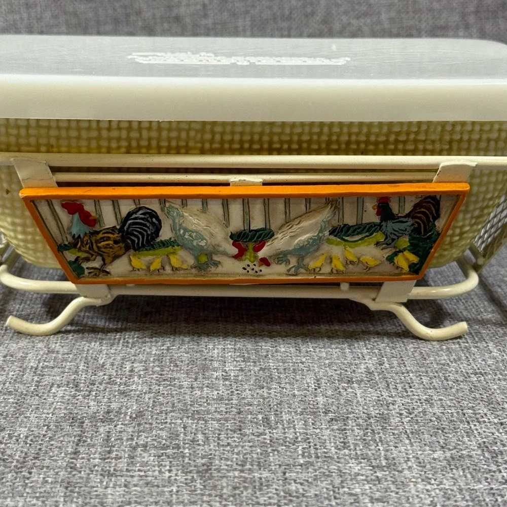 Temp-tations by Tara Presentable Ovenware Country Rooster Loaf Pan Lid Basket